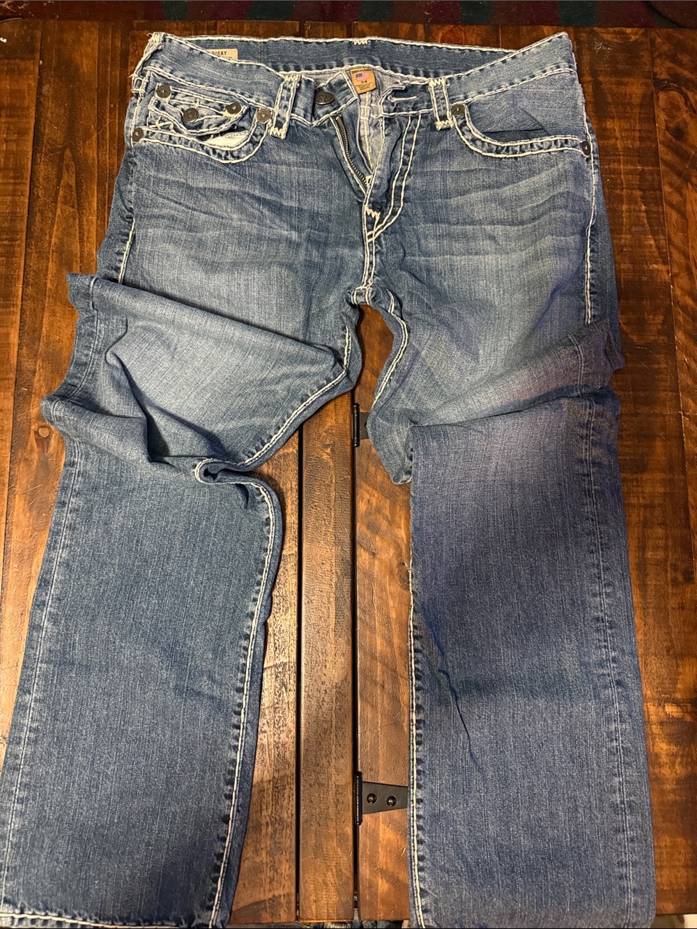 True Religion Ricky Relaxed Straight Jeans | Medium Wash | Signature Stitch